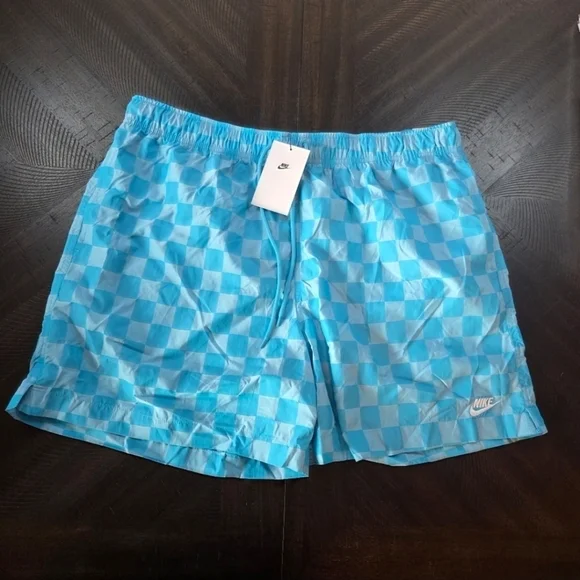 Nike Mens Blue Checkered Woven Shorts FN3098-447 XL - New Athletic Gym Workout - Picture 2 of 9